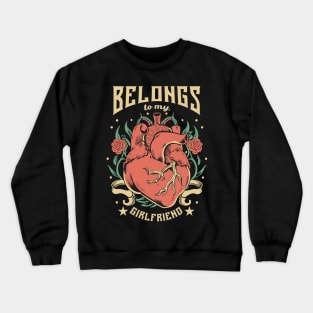 Valentine's Day My heart beats for my girlfriend edgy emo design heart Crewneck Sweatshirt